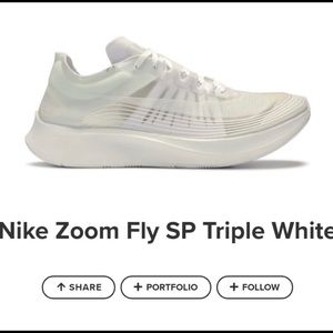 Nike zoom fly triple white size 9.5
